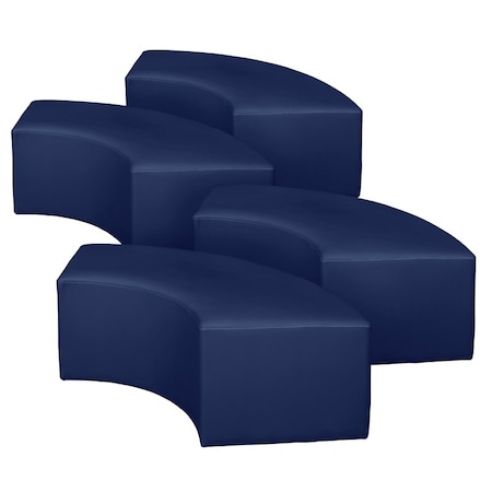 Regency Aurora Curved Vinyl Ottoman (Set of 4)- Naval Blue N6265NB4PK